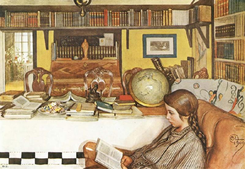 Carl Larsson The Reading Room china oil painting image
